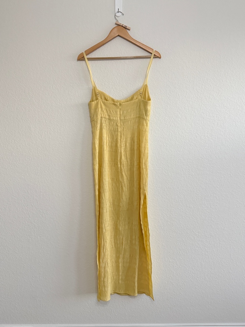 LPA Yellow Slip dress with Front Cutout size small - Picture 3 of 11